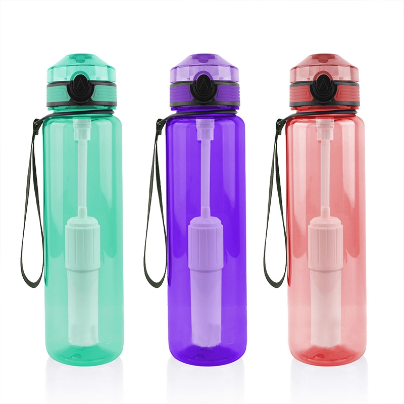 Portable small water purifier filter kettle filter activated carbon cup outdoor sports plastic straw cup